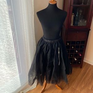 A Line Knee Length Tulle Tutu Holiday Party Skirt